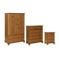 Odense 2 Door 2 Drawer Combi Robe, 3 Drawer Bedside and 2 Plus 4 Drawer Chest