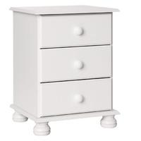 Odense White 3 Drawer Bedside