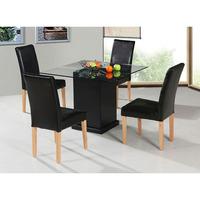 Odessa Dining Table with 4 Brown Ashdale Chairs