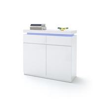 Odessa Shoe Cabinet In White High Gloss With LED Lighting