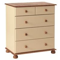 Odense Cream and Pine 2 Plus 3 Deep Drawer Chest