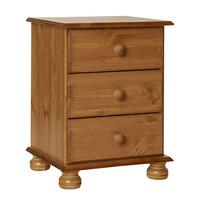 odense pine 3 drawer bedside