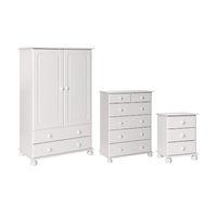 Odense 2 Door 2 Drawer Combi Robe, 3 Drawer Bedside and 2 Plus 4 Deep Drawer Chest