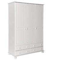 Odense White 3 Door 4 Drawer Robe