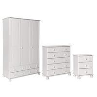 odense 3 door 4 drawer robe 3 drawer bedside and 2 plus 4 drawer chest