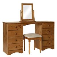 Odense Dressing Table Mirror, Stockholm Double Pedestal Dressing Table and Stockholm Stool