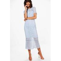 Odette Crochet Midi Dress - sky