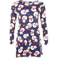 Odele Snowman Swing Dress - Blue