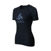 Odlo Shirt s/s Crew Neck Logo Line Women ebony grey / black