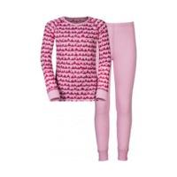 odlo set shirt ls pants long warm kids sangriawinterroseallover print