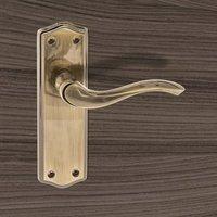 OE178LAB Warwick Old English Lever on Backplate - Latch - Antique Brass