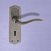 OE178KDS Warwick Old English Lever on Backplate - Key - Distressed Silver
