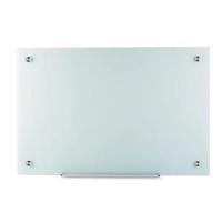 Office W1500 x H1000mm Glass Board Magnetic with Wall Fixings White