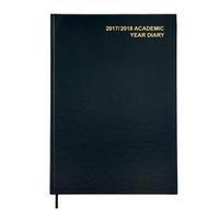 office a4 2017 2018 academic year diary day to a page black 939355
