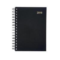 Office 2018 Wirobound Diary Day to a Page A5 Black 939533