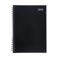 Office 2018 Wirobound Diary Week to View A4 Black 939530