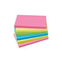 Office 76x127mm Extra Sticky Re-move Notes 4 Assorted Neon Colours Pad