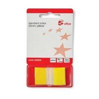 Office Standard Index Flags 50 Sheets per Pad 25x45mm Yellow Pack 5 x