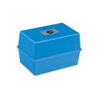 Office Card Index Box Capacity 250 Cards 5x3in 127x76mm Blue 297048