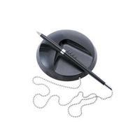 Office Desk Ball Pen Chained to Base 1.0mm Tip 0.5mm Line Black 102796