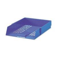 office foolscap letter tray high impact polystyrene blue 295802