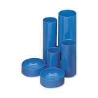 Office Desk Tidy with 6 Compartment Tubes Blue 295845