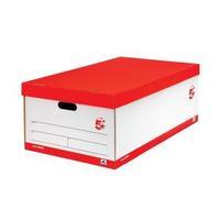 Office Jumbo Storage Box W412xD715xH276mm Red & White Pack 5