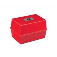 Office Card Index Box Capacity 250 Cards 5x3in 127x76mm Red 297056