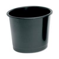 office waste bin polypropylene 14 litres d304xh254mm black 330860