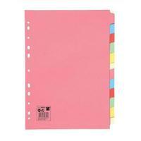 Office A4 Subject Dividers Multipunched Manilla Card 12-Part Assorted