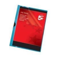 Office Clip Folder 3mm Spine for 30 Sheets A4 Blue Pack 25 356386