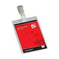 Office Name Badges Security Portrait with Plastic Clip 90x60mm Pack 25