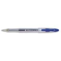 office roller gel pen clear barrel 10mm tip 05mm line blue pack 12