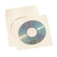 Office CDDVDBlu-Ray Disc Envelope Sleeve with Window White Pack of 50
