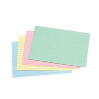 Office Record Cards Ruled Both Sides 6x4in 152x102mm Assorted Pack 100