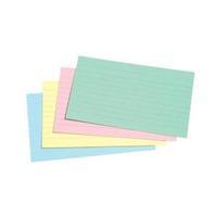 Office Record Cards Ruled Both Sides 5x3in 127x76mm Assorted Pack 100