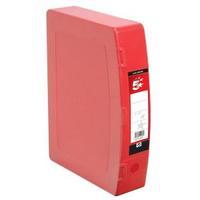 office box file polypropylene with twin clip lock foolscap red 464548