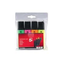 office highlighters chisel tip 1 5mm line assorted wallet of 4 500836