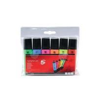 Office Highlighters Chisel Tip 1-5mm Line Assorted Wallet of 6 500925
