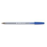 Office Ball Pen Clear Barrel 1.0mm Tip 0.4mm Line Blue Pack 50 901791