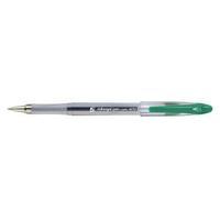 Office Roller Gel Pen Clear Barrel 1.0mm Tip 0.5mm Line Green Pack 12