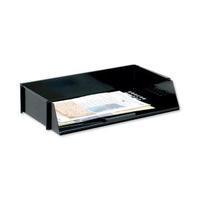 Office Letter Tray Wide Entry High-impact Polystyrene Stackable Black