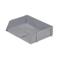 Office Letter Tray Wide Entry High-impact Polystyrene Stackable Grey