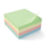 Office Re-Move Notes Cube Pad of 400 Sheets 76x76mm Pastel Rainbow