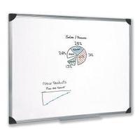 office whiteboard drywipe magnetic with pen tray and aluminium trim