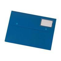 office a4 document wallet with card holder polypropylene blue pack 3