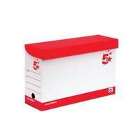Office Transfer Case Hinged Lid Foolscap Red and White Pack 20 908994
