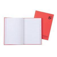 Office Manuscript Book Casebound Ruled and Indexed 192 Pages A5 Pack 5