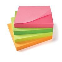 office re move notes repositionable neon pad of 100 sheets 76x76mm