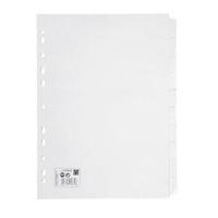 Office Subject Dividers Multipunched Manilla Card 10-Part A4 White